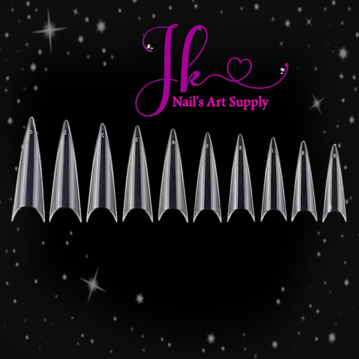 500 Stiletto Nails Tips - JK Nail's Art Supply