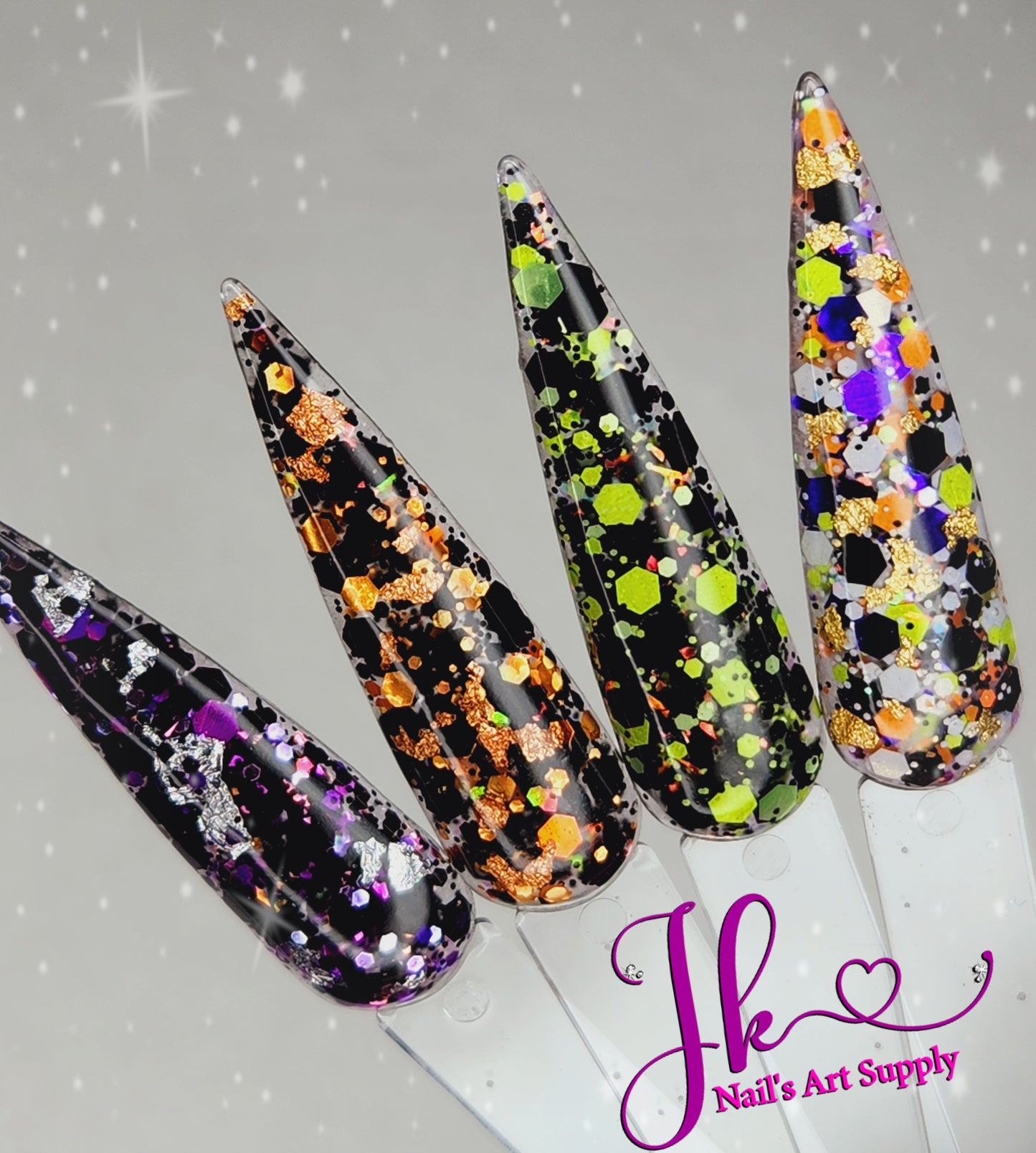 4 Glitter Halloween 10gm c\u (Decoraciónes Incluidas)