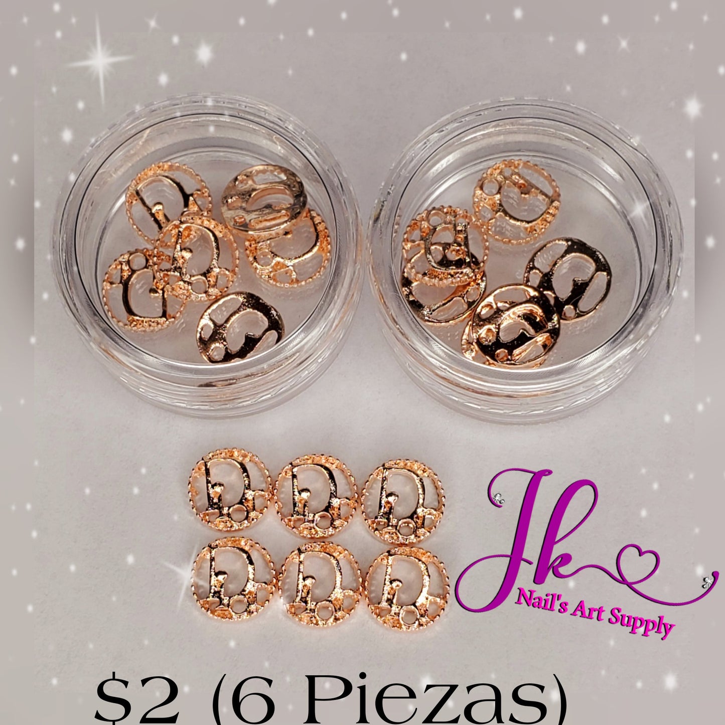 Metales D (6 Piezas)Precionar Para Escoger El Color Disponibles (Plata-Oro-Rose Gold)