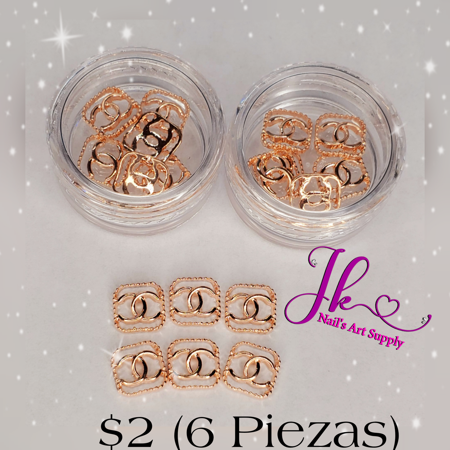Metales C-C (6 Piezas)Precionar Para Escoger El Color Disponibles (Plata-Oro-Rose Gold)