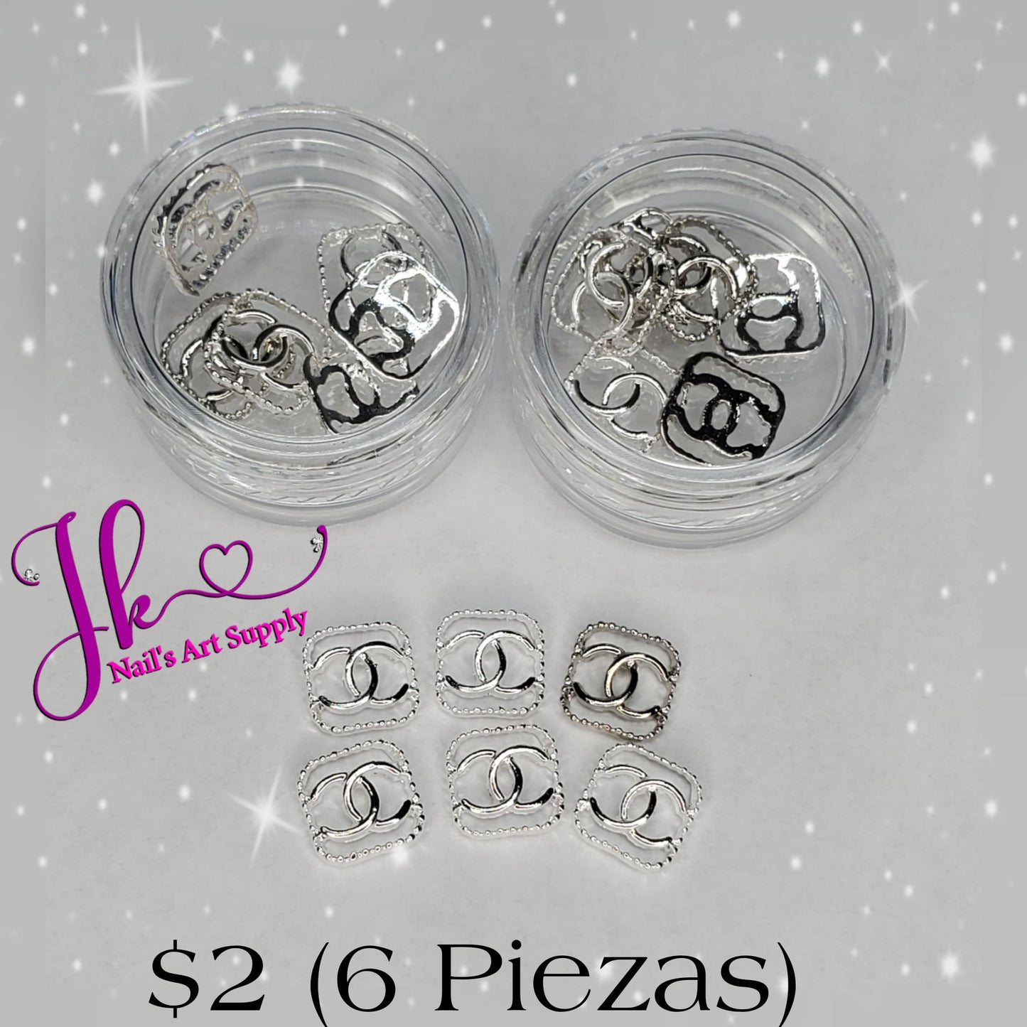 Metales C-C (6 Piezas)Precionar Para Escoger El Color Disponibles (Plata-Oro-Rose Gold)