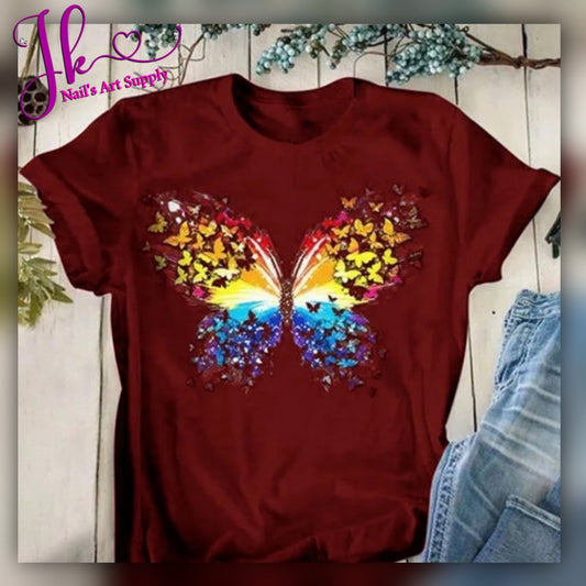 Blusa Vino Mariposas (Precionar Para Escoger Tamaño)