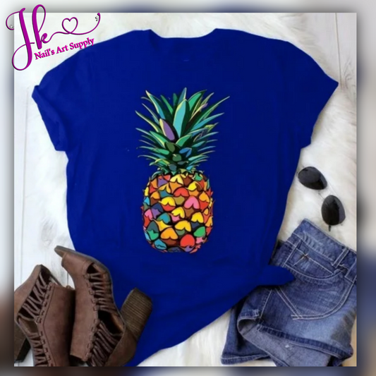 Blusa Azul Piña ( Precionar Para Escoger Tamaño)