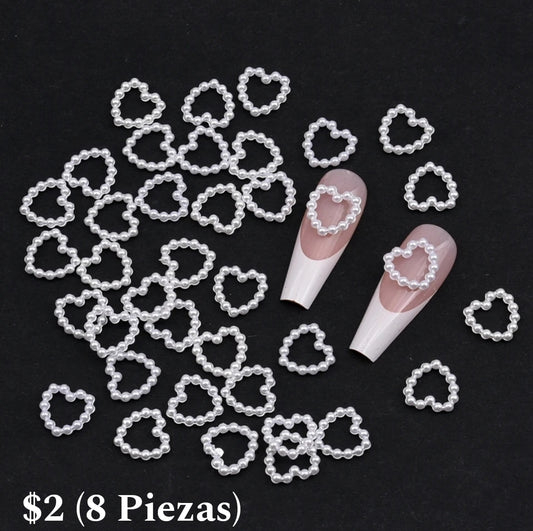 Corazónes Perlas (8Piezas)