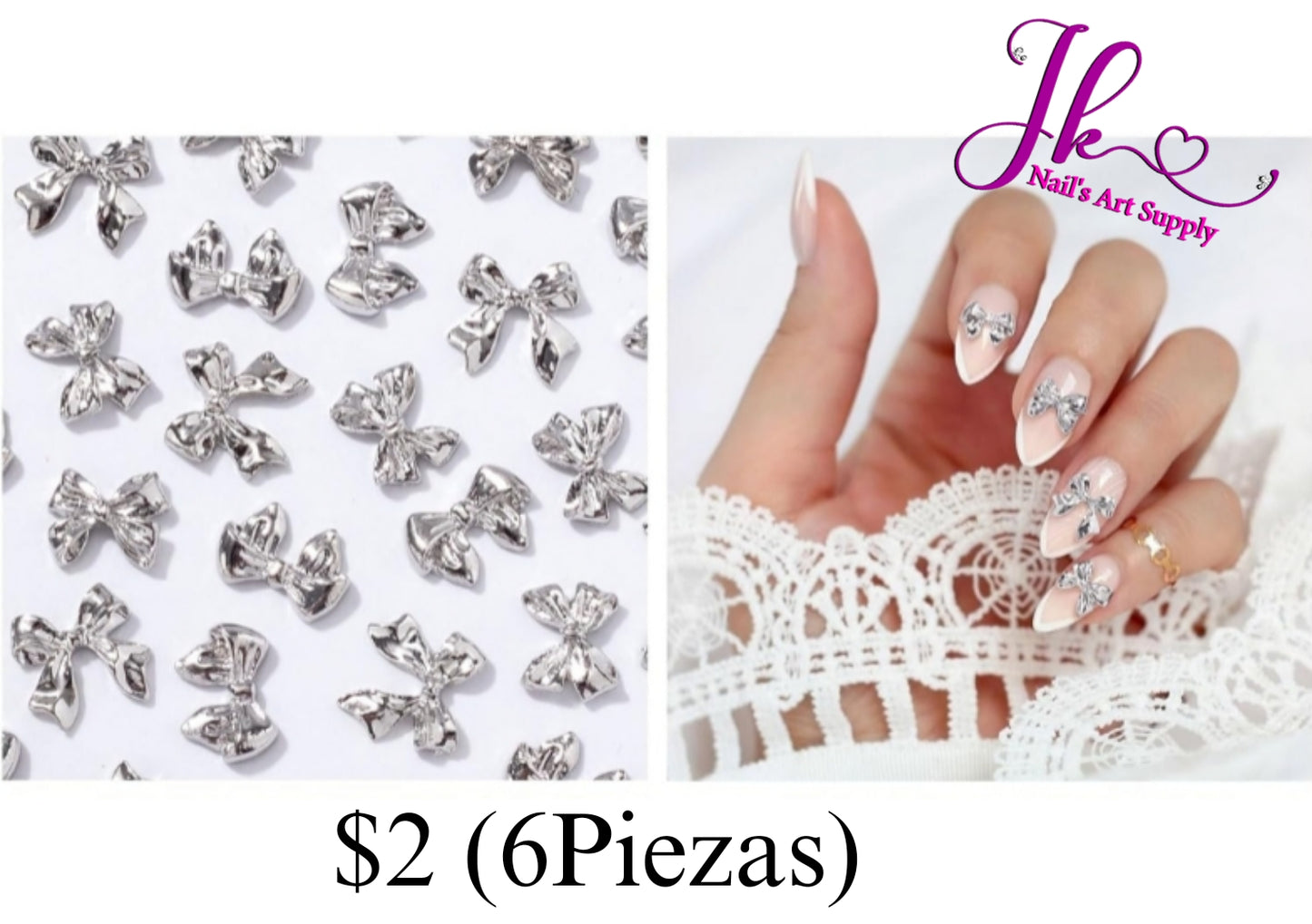 Lazos Plata (6Piezas)