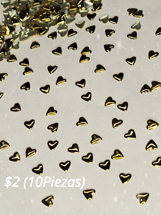 Corazónes Oro (10Piezas)
