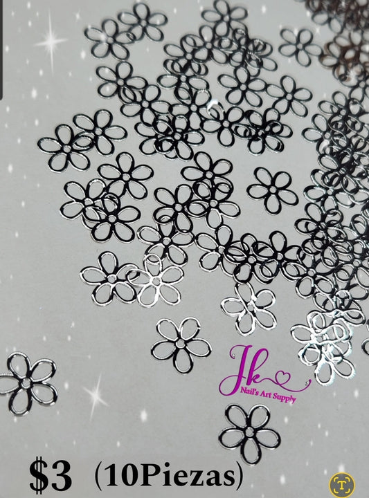 Flores Plata (10Piezas)