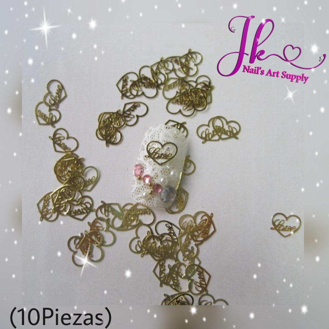 Metales Corazón Love(10Piezas)