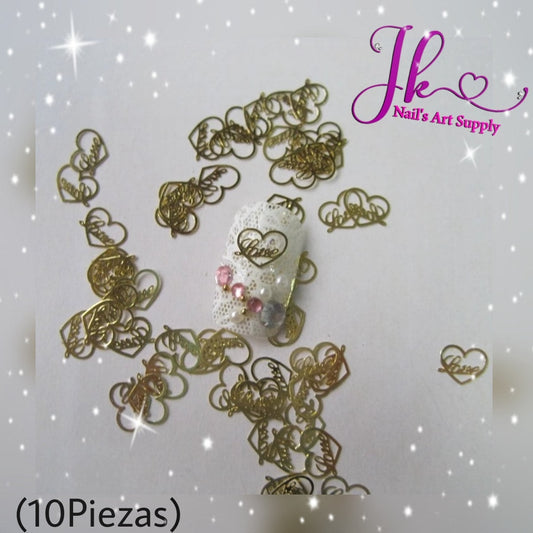 Metales Corazón Love(10Piezas)