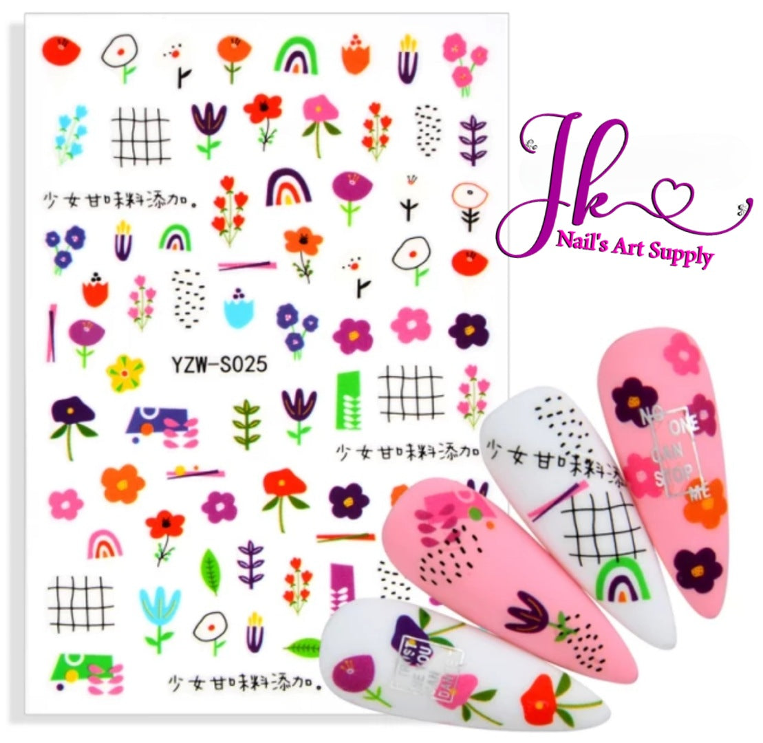 Stickers Florecitas De Colores