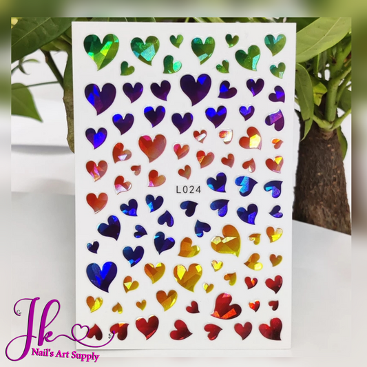 Sticker Corazones De Colores