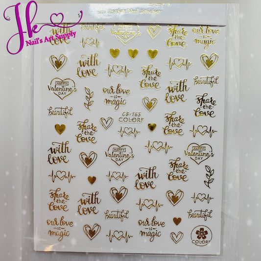 Stickers Corazones Oro